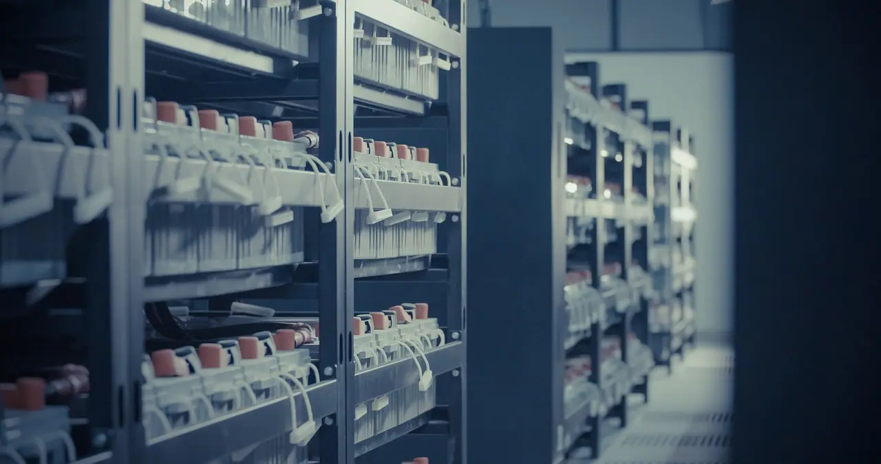 Photograph: data center, engine room, the battery pack