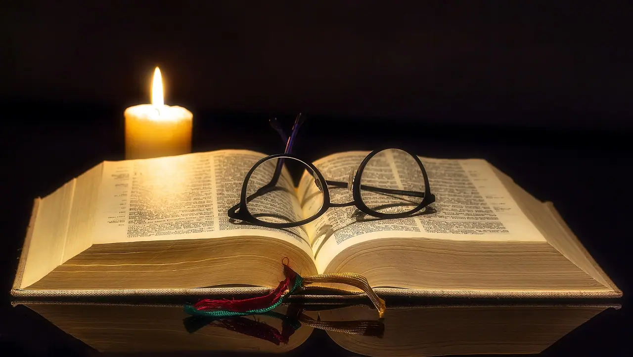 Photograph: a book, bible, open