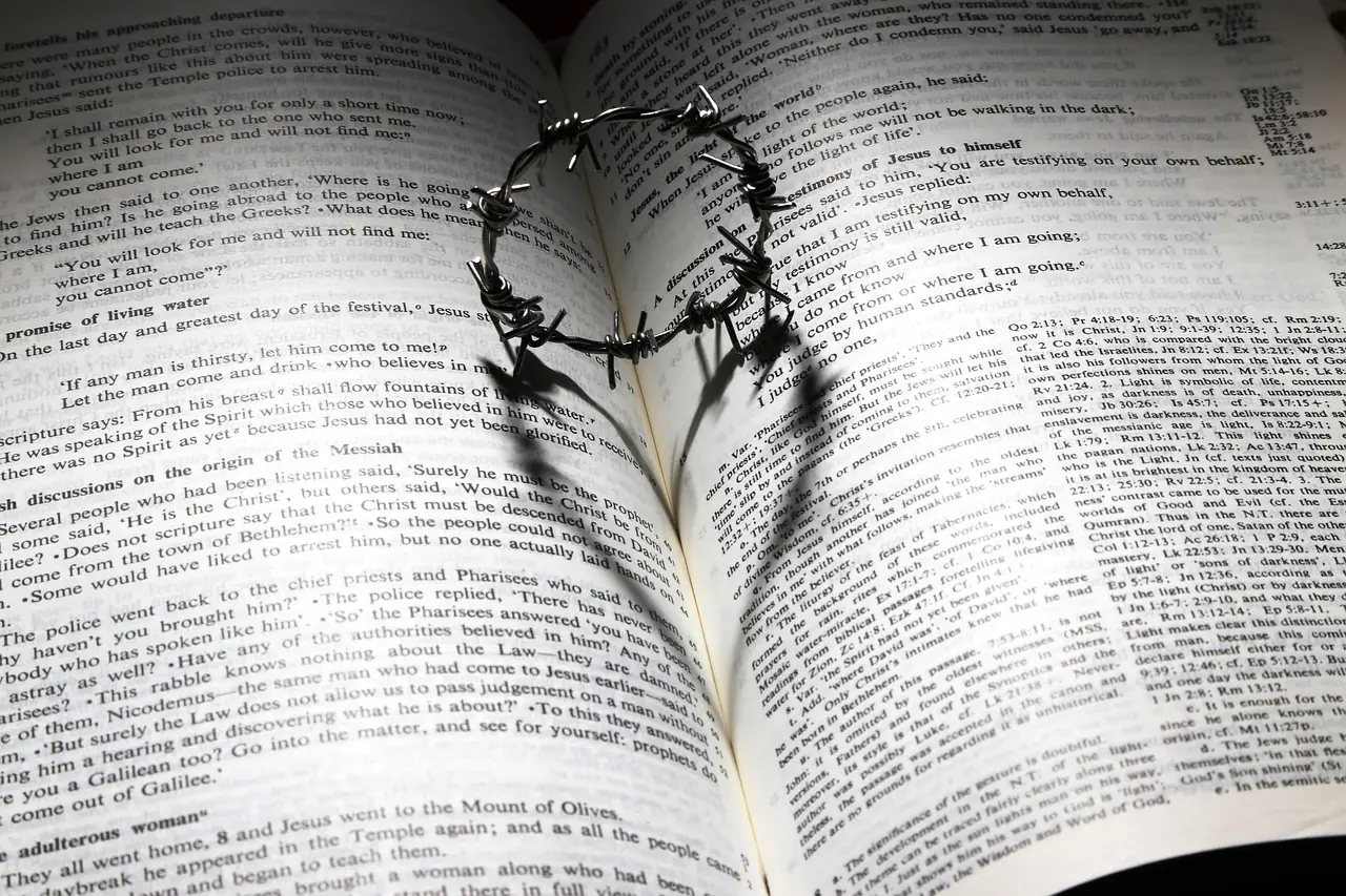 Photograph: crown, thorns, happy easter