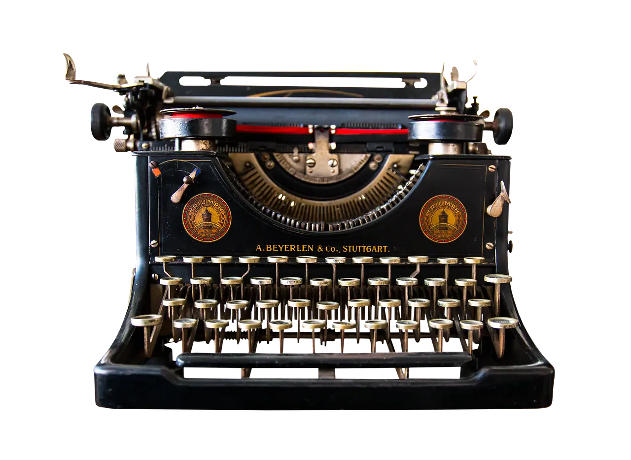 Photograph: typewriter, isolated, nostalgic