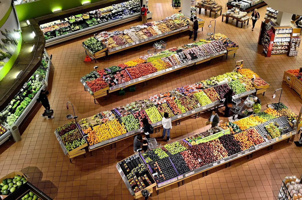 Photograph: supermarket, stalls, coolers