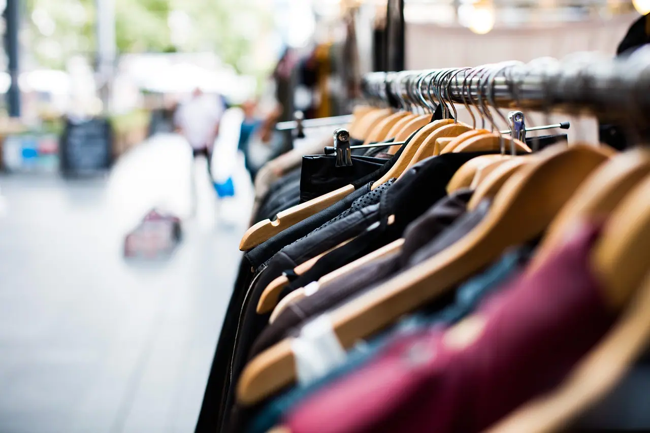 Photograph: hangers, clothing, shopping