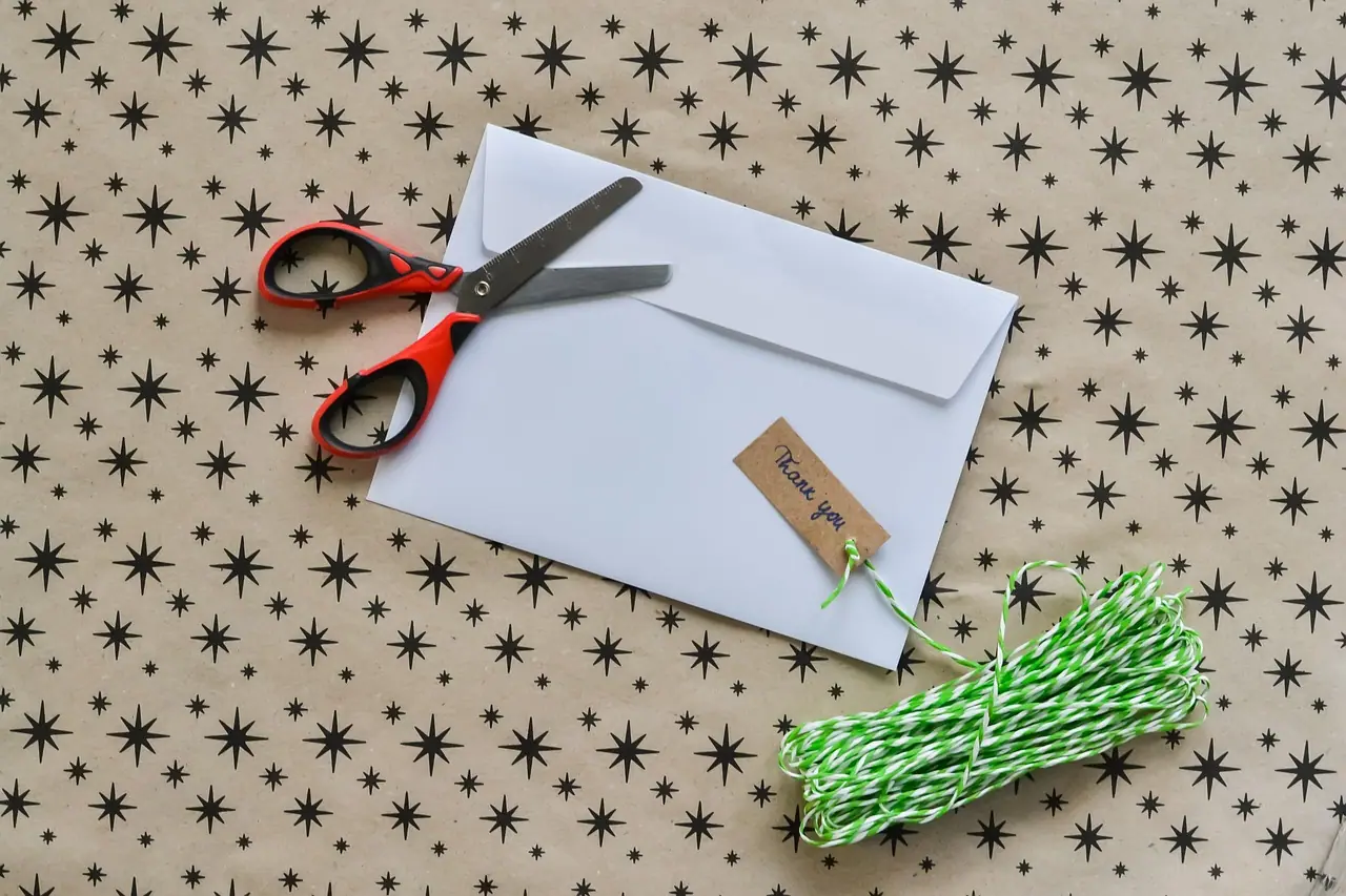 Photograph: letter, envelope, paper
