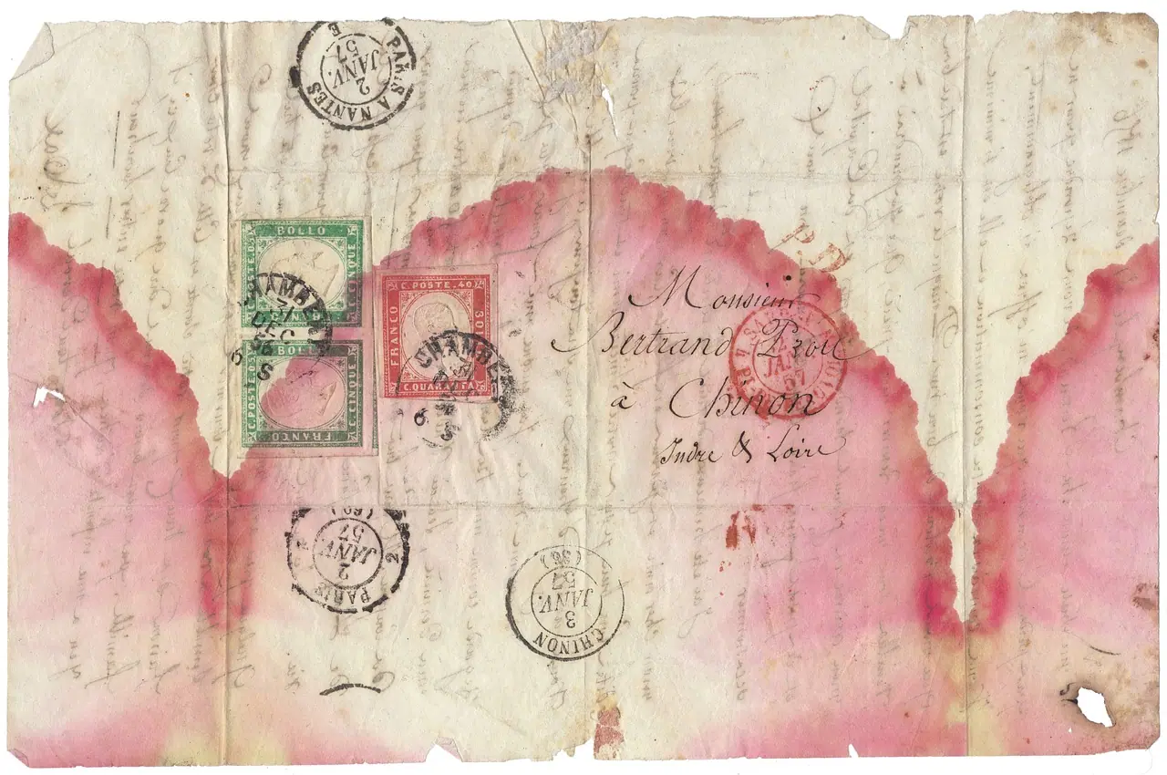 Photograph: postage stamps, letter, rarity