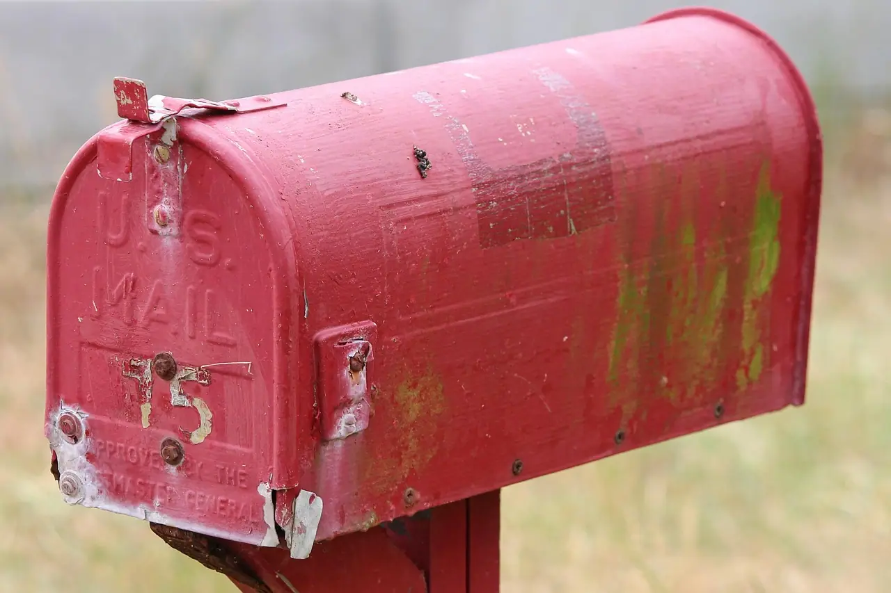 Photograph: postbox, letter box, metal