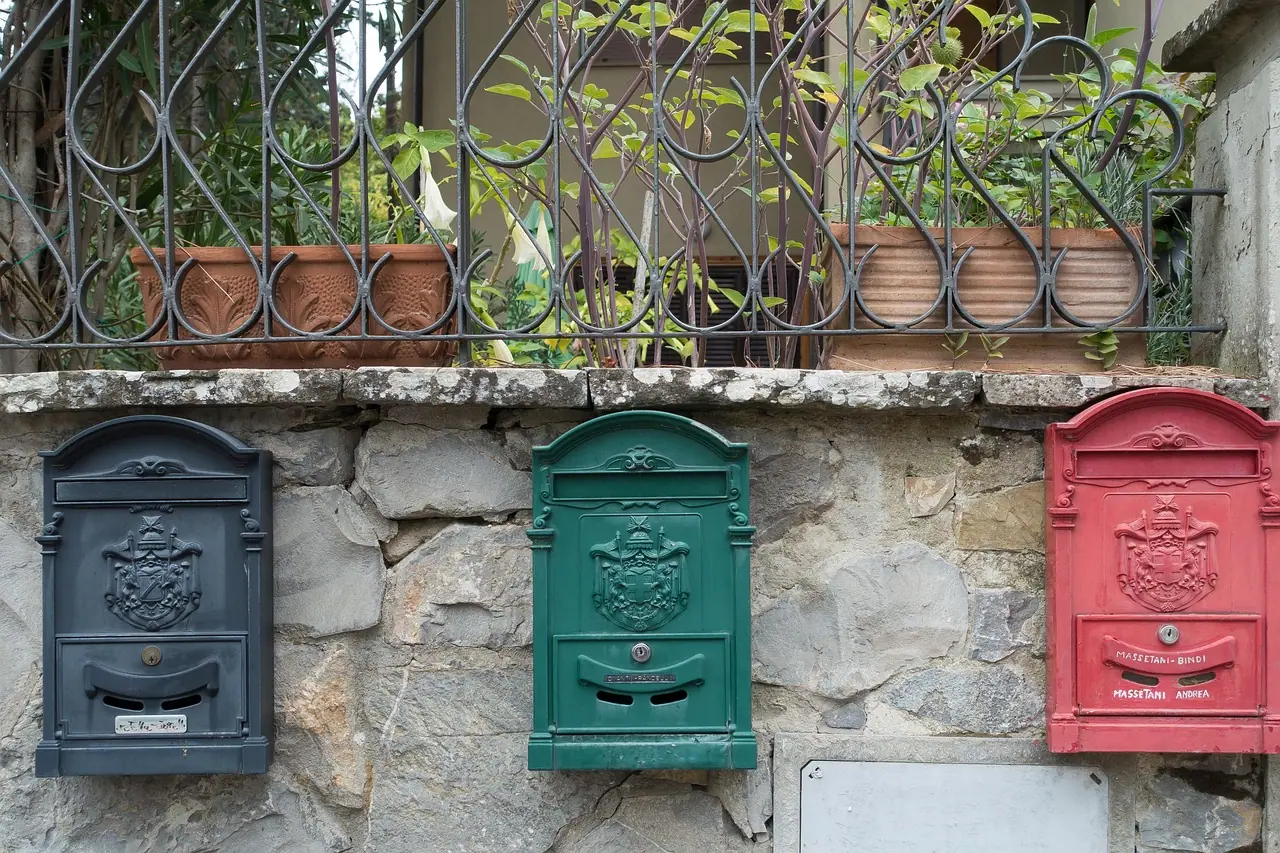 Photograph: post office, letter box, wall