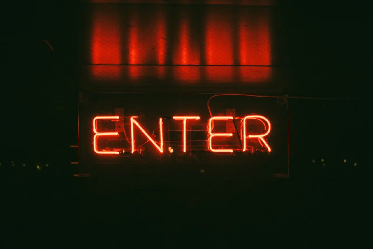 Photograph: dark, night, billboard