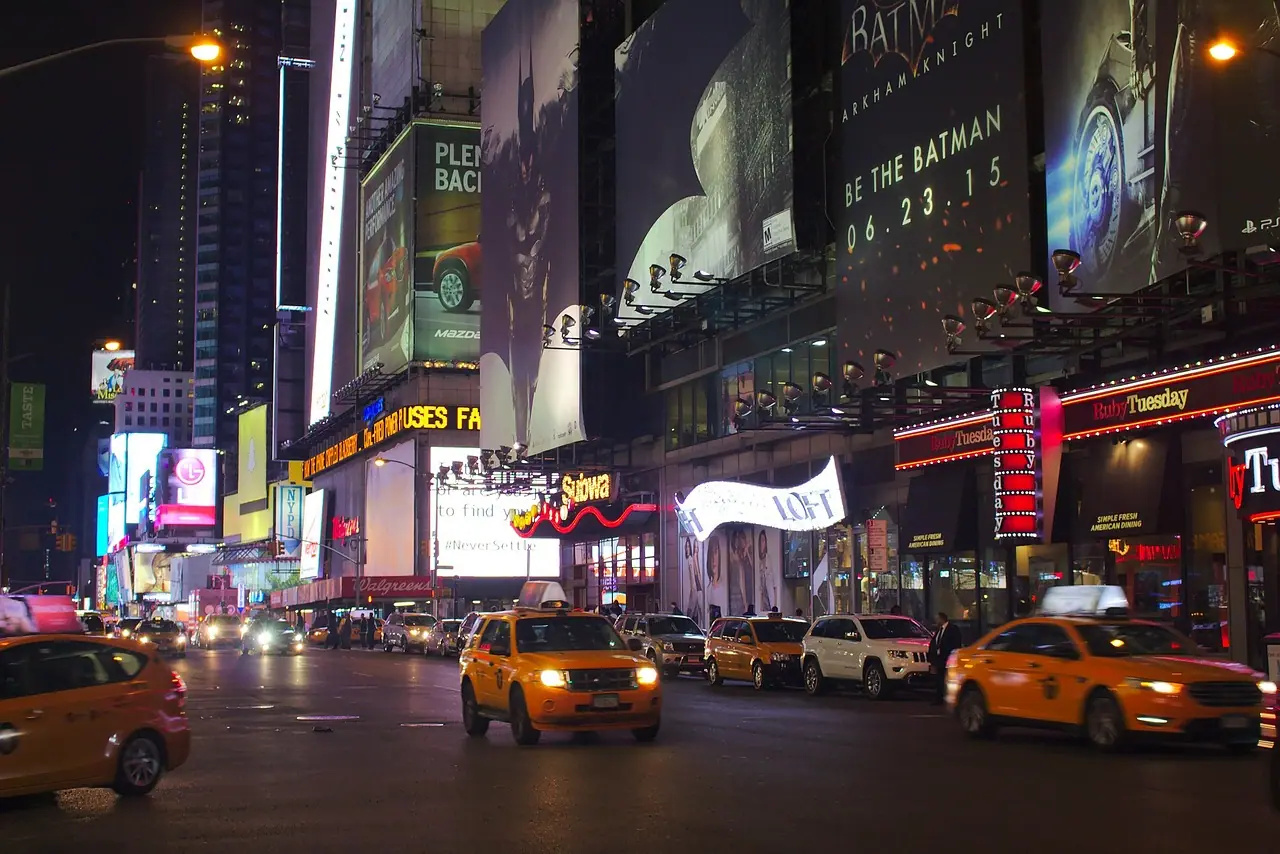Photograph: times square, taxi, street