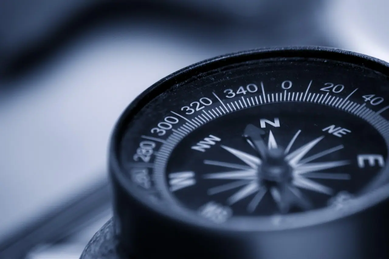 Photograph: compass, orientation, map