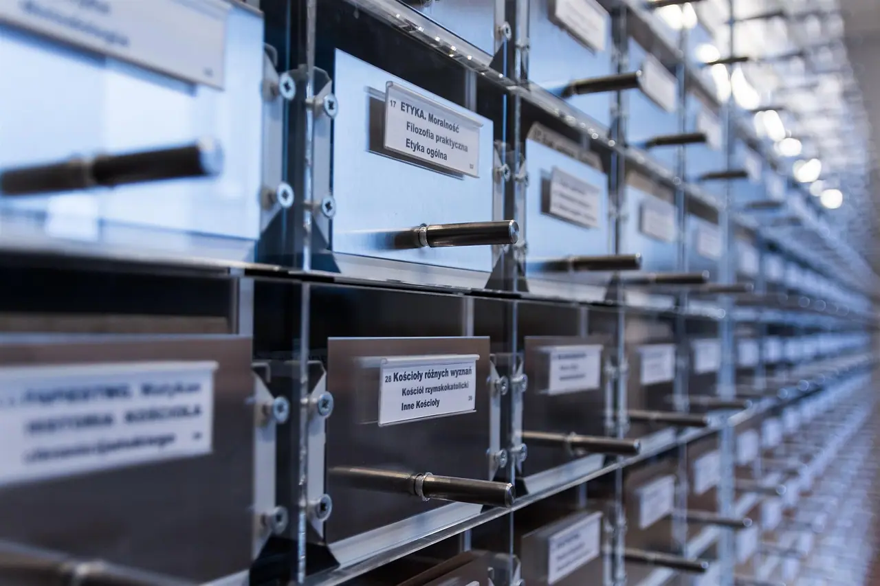 Photograph: library, catalog, books
