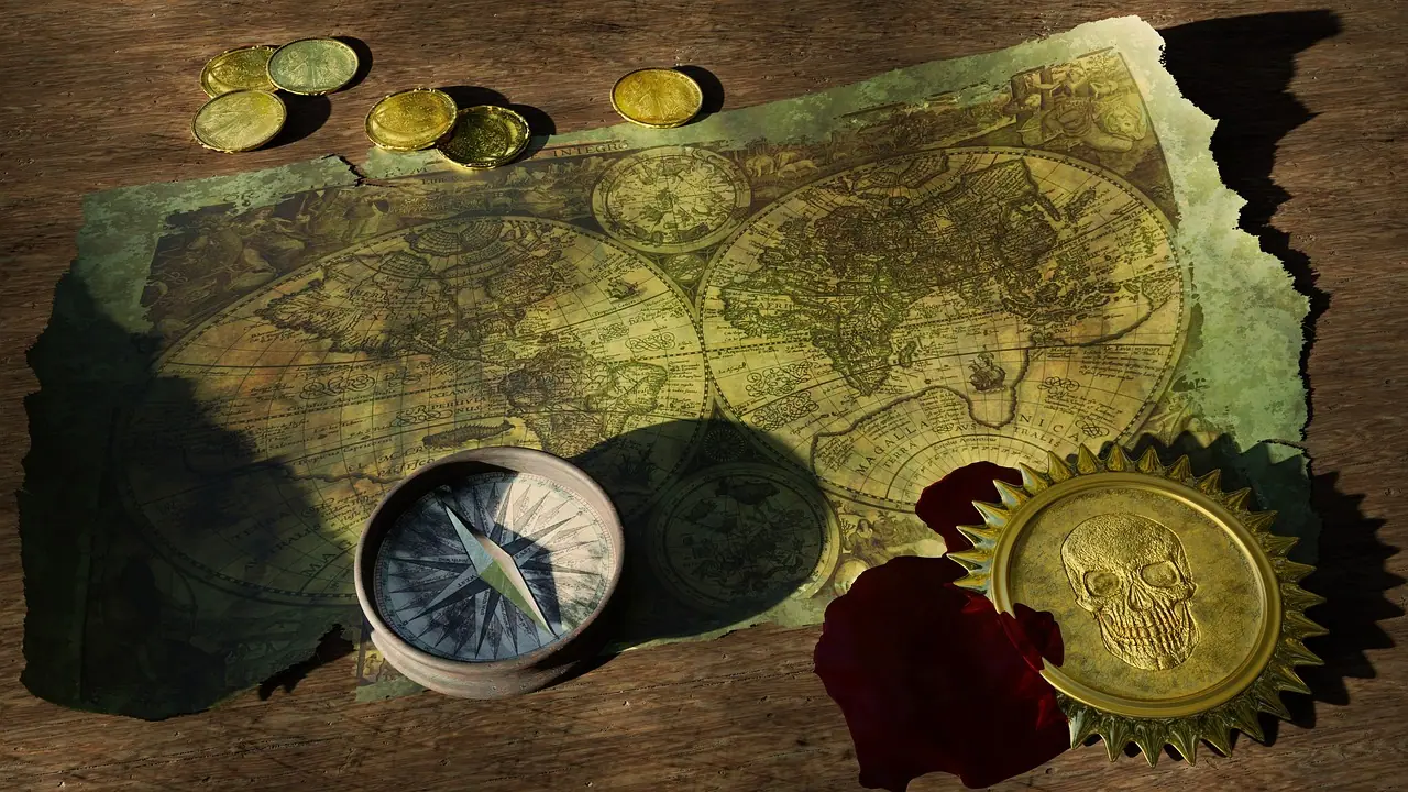 Photograph: adventure, treasure map, old world map