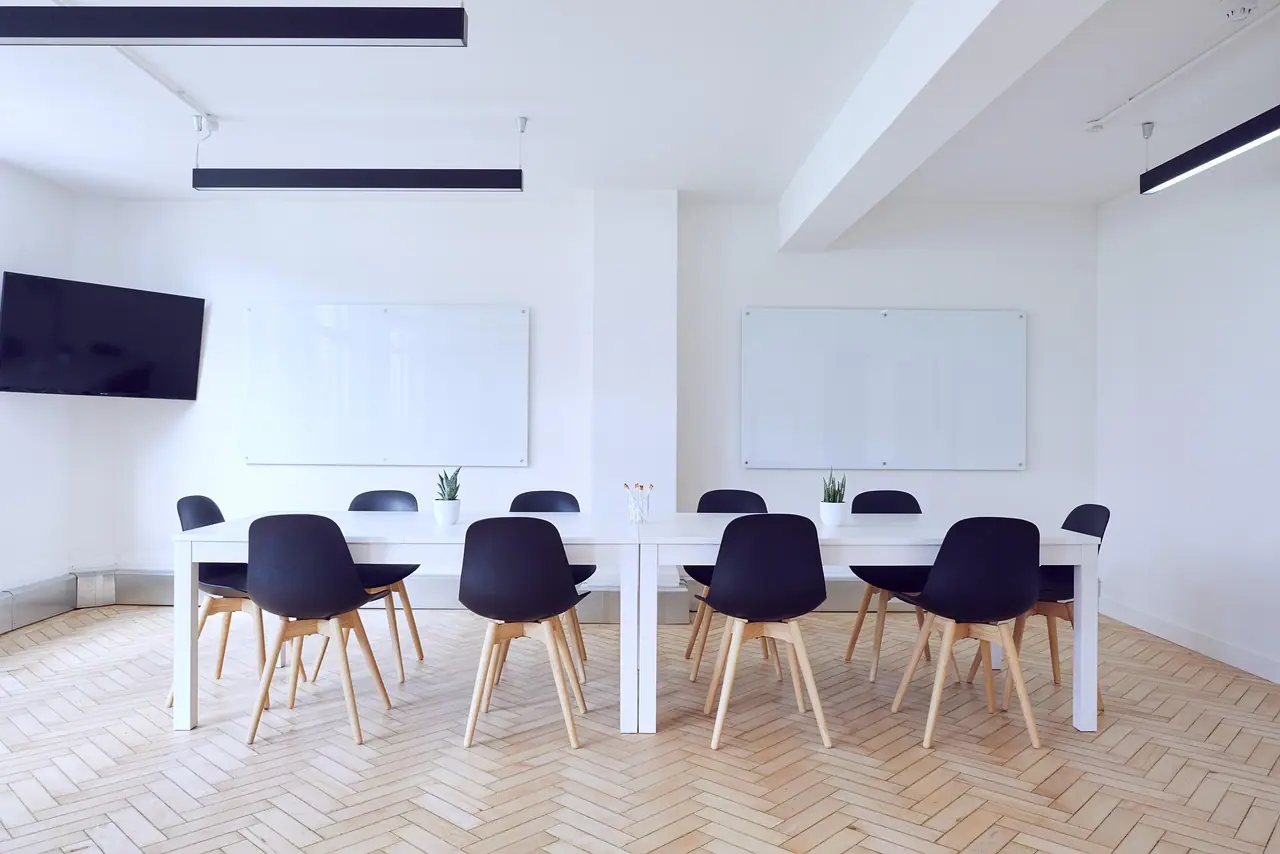 Photograph: chairs, conference room, contemporary