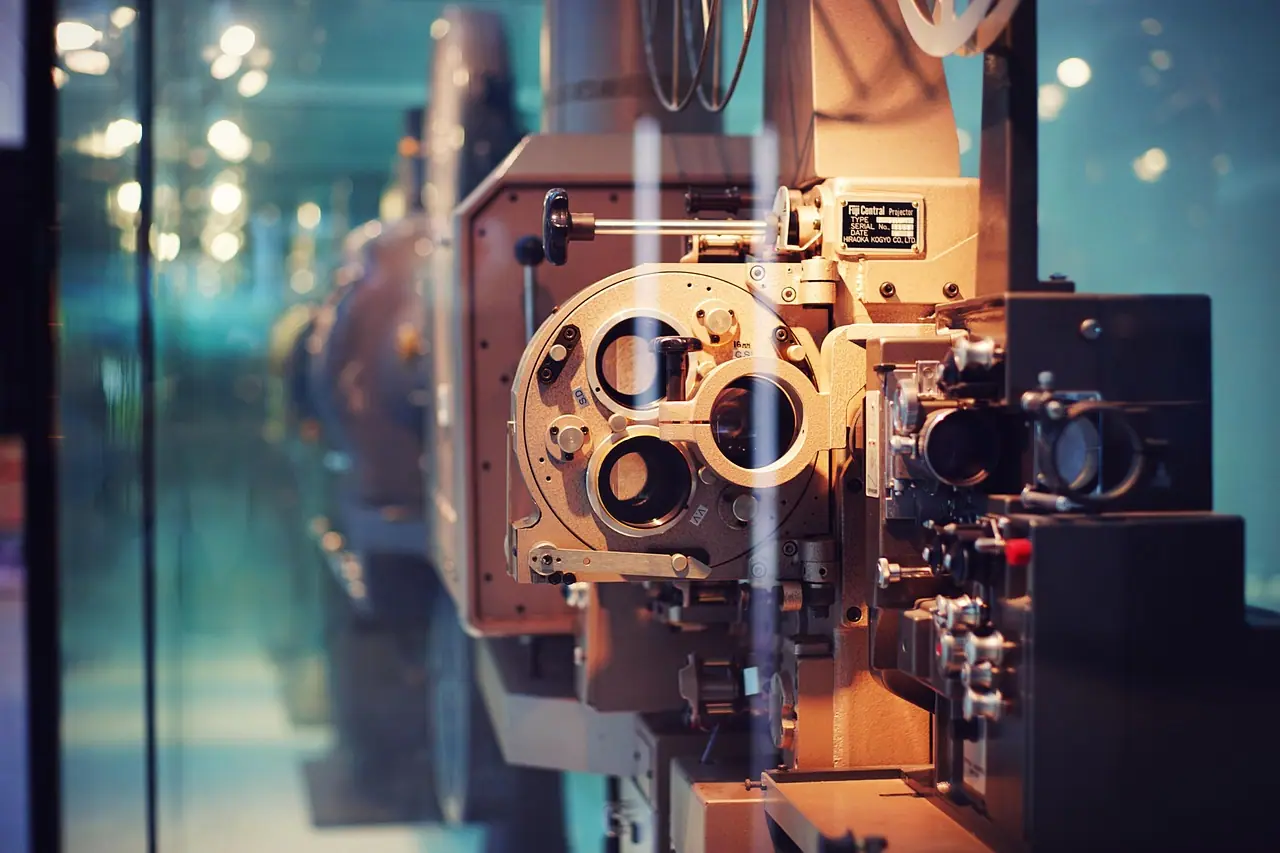 Photograph: movie projector, vintage movie projector, film projector
