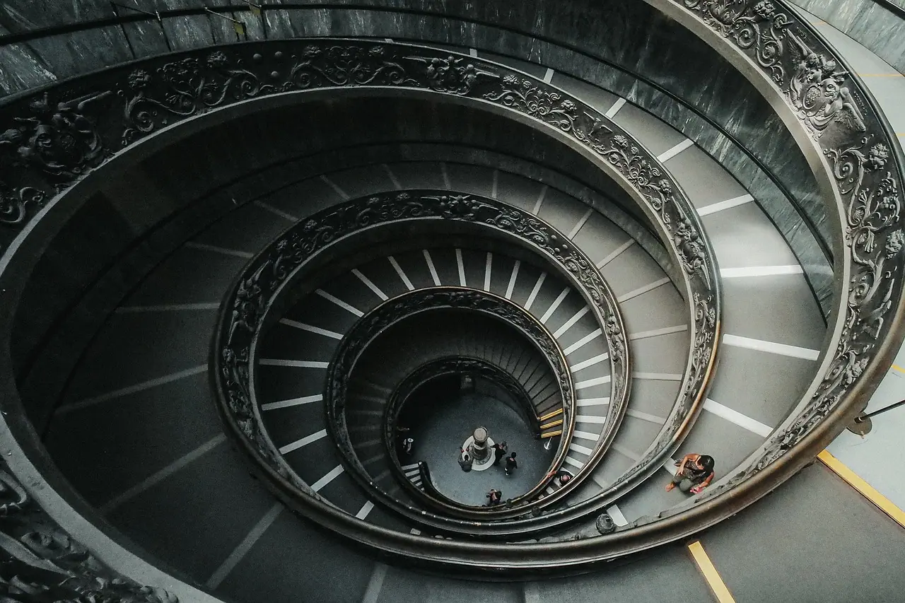 Photograph: stairway, spiral stairs, architecture