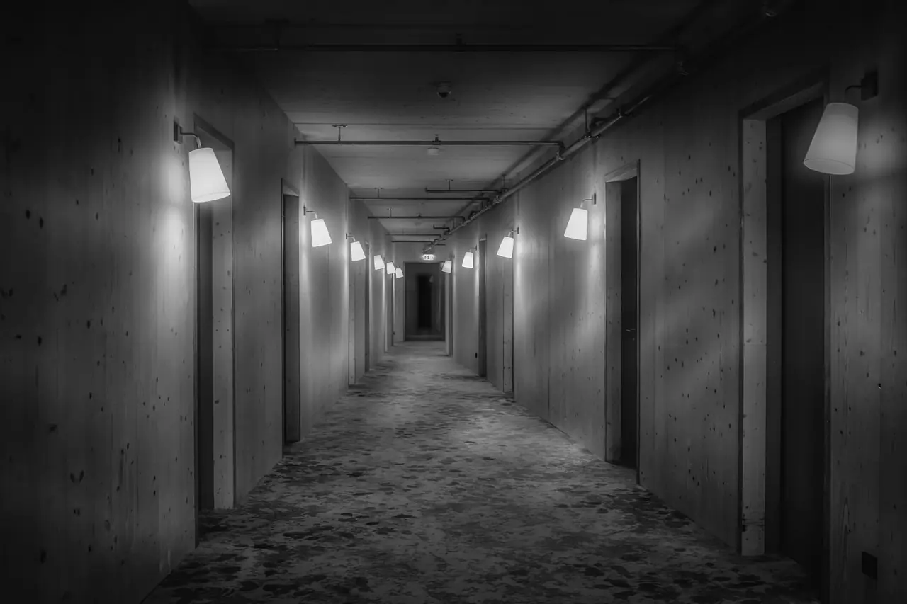 Photograph: corridor, hotel, hallway