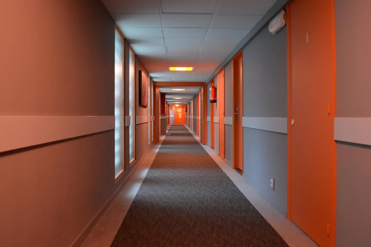 Photograph: hallway, hotel, perspective